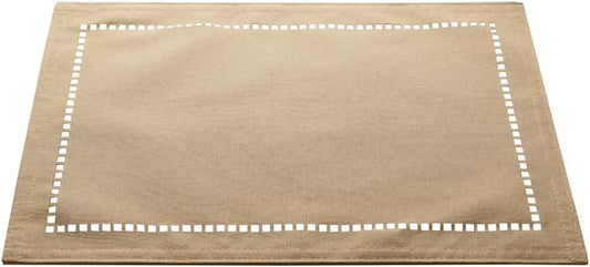 Lugar Americano de Poliéster e Linho Levis Bege Lyor 45x30cm