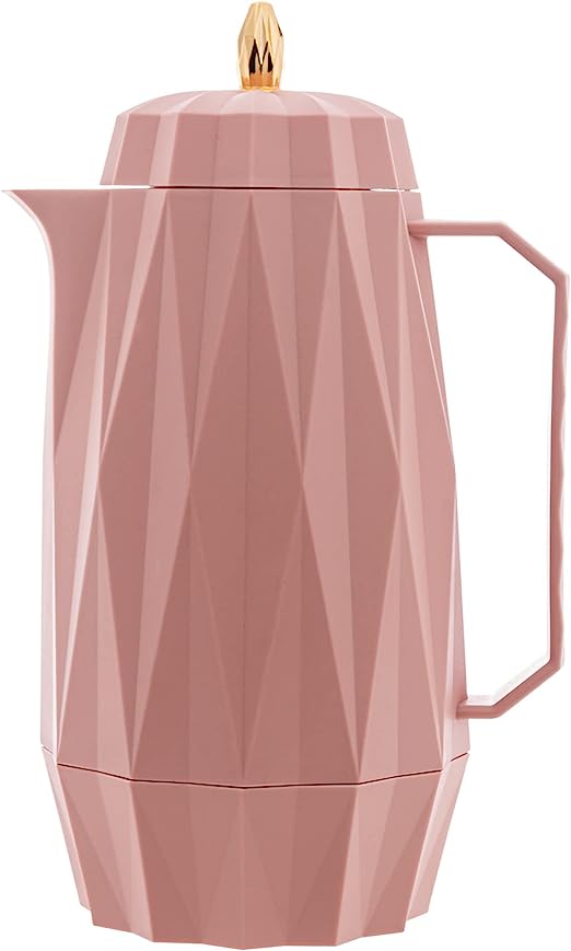 Garrafa Térmica de Plástico Diamond Rosa 1L - Lyor