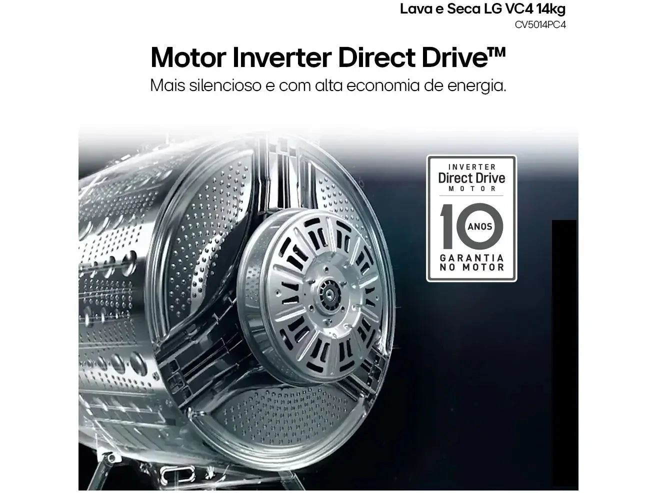 Lava e Seca Smart LG 14kg Inox Look com IA VC4 CV5014PC4A