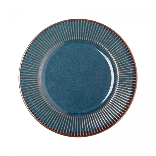 Prato para Sobremesa de Cerâmica Linear Azul Wolff 20cm