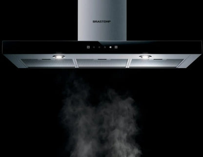Coifa de Parede Brastemp Inox Tbox Painel Touch on Glass 90CM BAE90AR