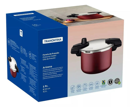 Panela de Pressão Tramontina 20cm 4,5L Arizona Vermelho