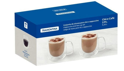 Conjunto de 2 Peças Xícaras em Vidro Tramontina  200ml