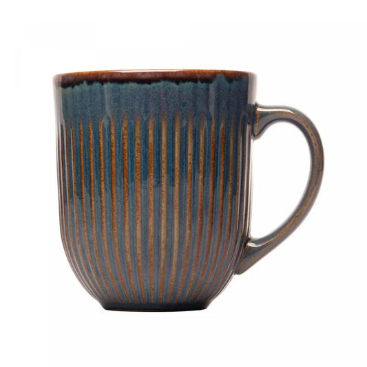 Caneca de Cerâmica Linear Azul Lyor 380ml