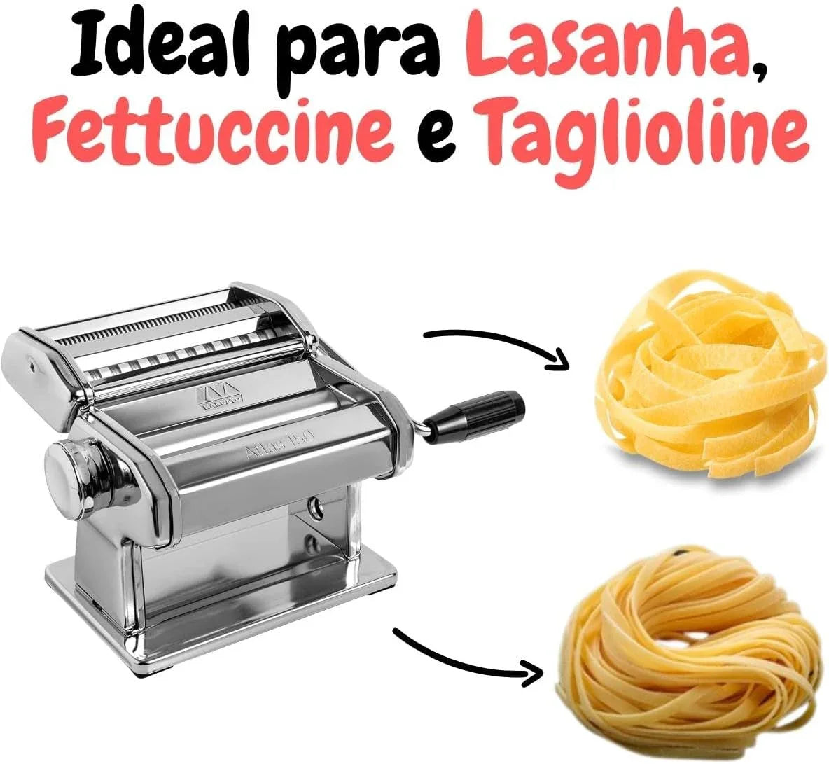 Máquina de Macarrão Atlas 150 para 3 Tipos de Massas Marcato