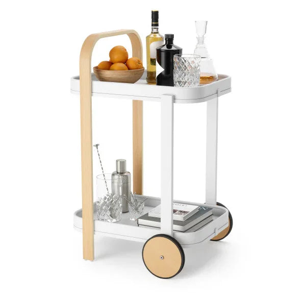 Mesa/Carrinho de Bar Bellwood Cart Branco/Natural Umbra