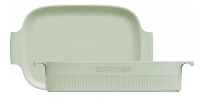 Travessa Retangular Porcelana Verde Menta Germer 30x21cm