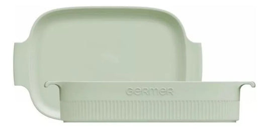 Travessa Retangular Porcelana Verde Menta Germer 30x21cm