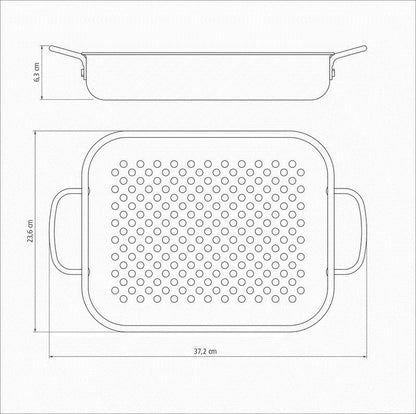 Grelha Churrasco  Retangular Tramontina 28cm Aluminio Anodizado