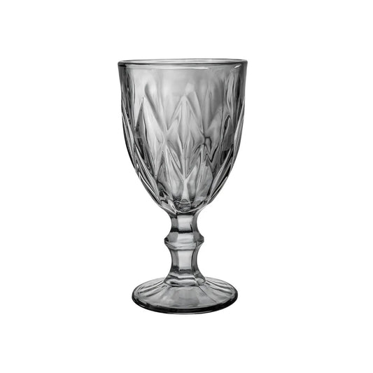 Taça para Água de Vidro Wolff Diamond Cinza Metalizado 325ml