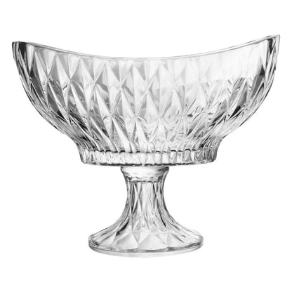 Centro de Mesa de Cristal Ecológico com Pé Diamond Wolff 28cx15x 22,5cm