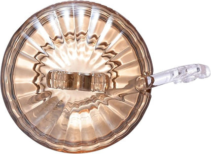 Açucareiro de Cristal Ecológico com Colher Imperial Âmbar Lyor 12cm x 11,5cm