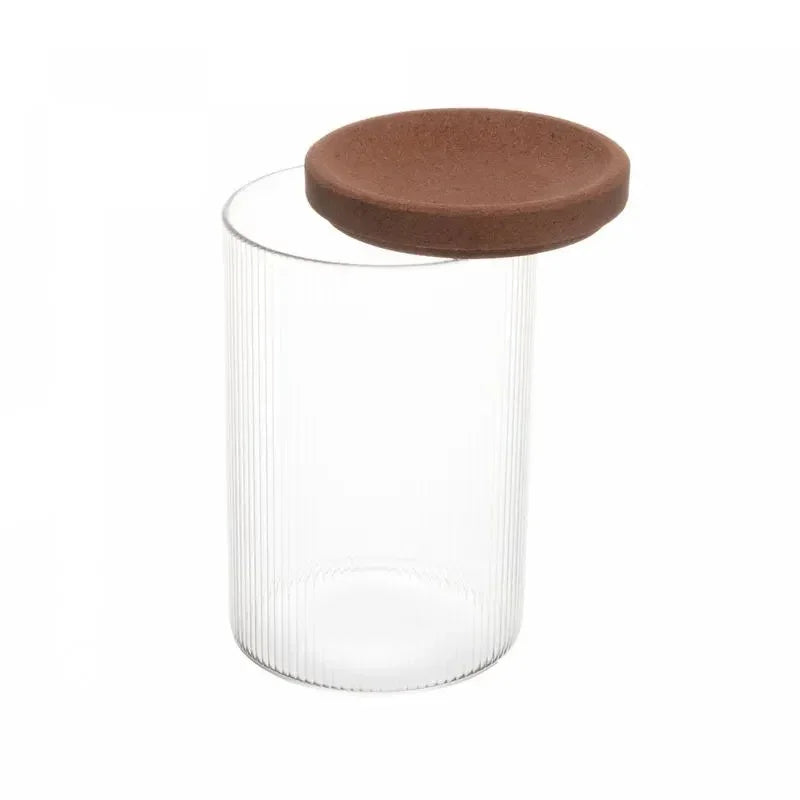 Jogo 3 Porta Mantimentos de Vidro Borossilicato com Tampa Rolha e Suporte Lyor 500ml