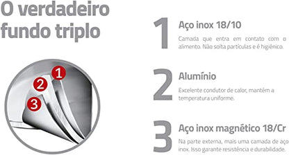Panela de Pressão Brava com 4,5 Litros em Inox – Tramontina