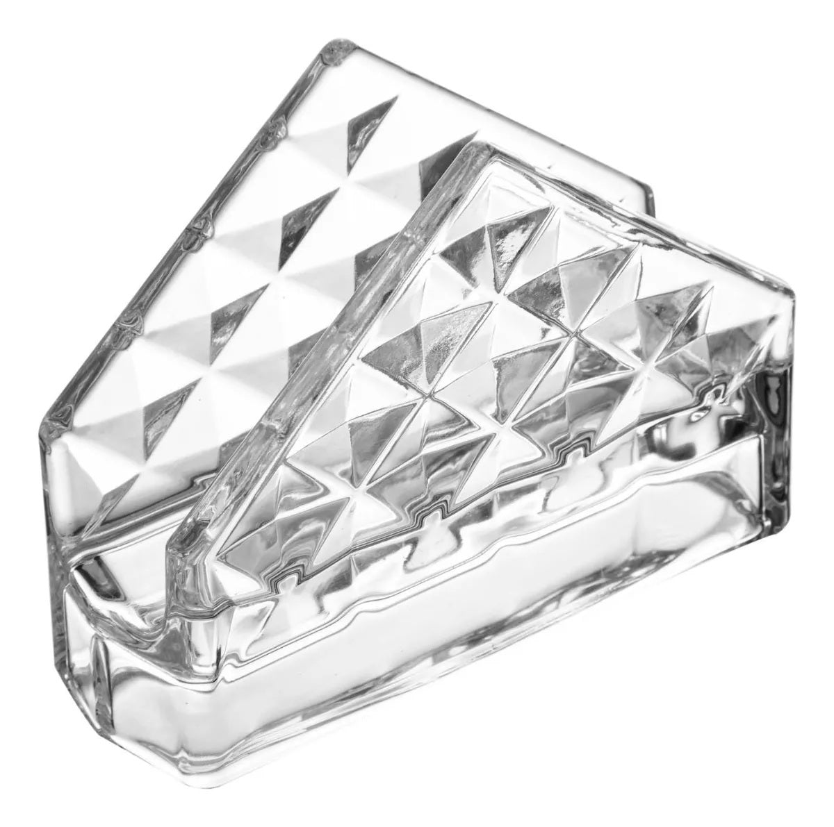 Porta Guardanapos de Cristal Diamond Lyor 12,5cm x 4cm x 9,5cm