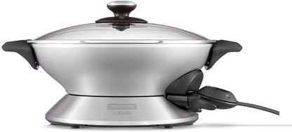 Panela Elétrica Tramontina by Breville Wok Chef em Alumínio Fundido com Tampa de Vidro 6 L