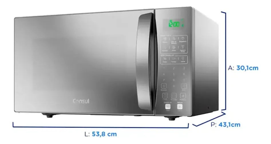 Micro-ondas Consul 32L Cinza Espelhado Menu Fácil CMS46AR