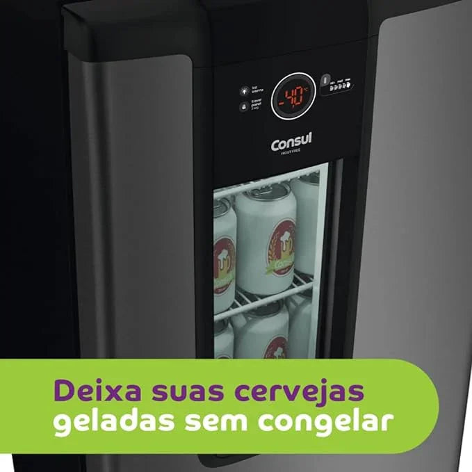 Cervejeira Consul 82L Frost Free C/ Display Porta Titanium