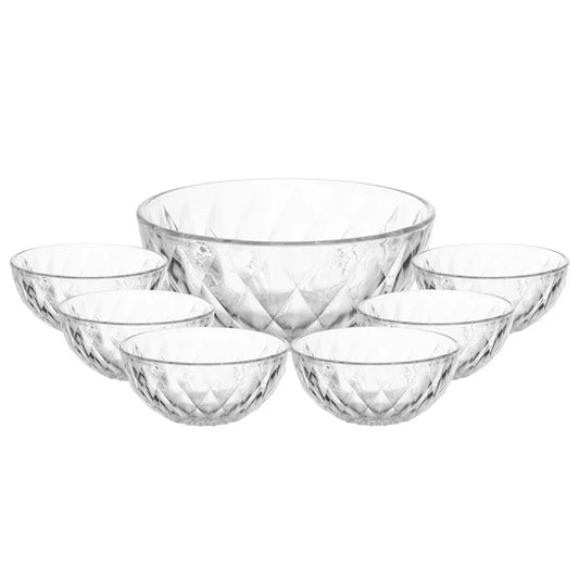 Conjunto de 7 Peças para Sobremesa de Vidro Diamond Lyor