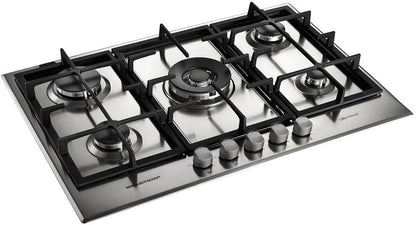 Cooktop 5 Bocas Brastemp Gourmand Inox Com Duplachama E Trempe Com Ferro Fundido Bdk75dr