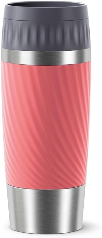 Copo Térmico Com Tampa Tefal Easy Twist Rosa 360ml