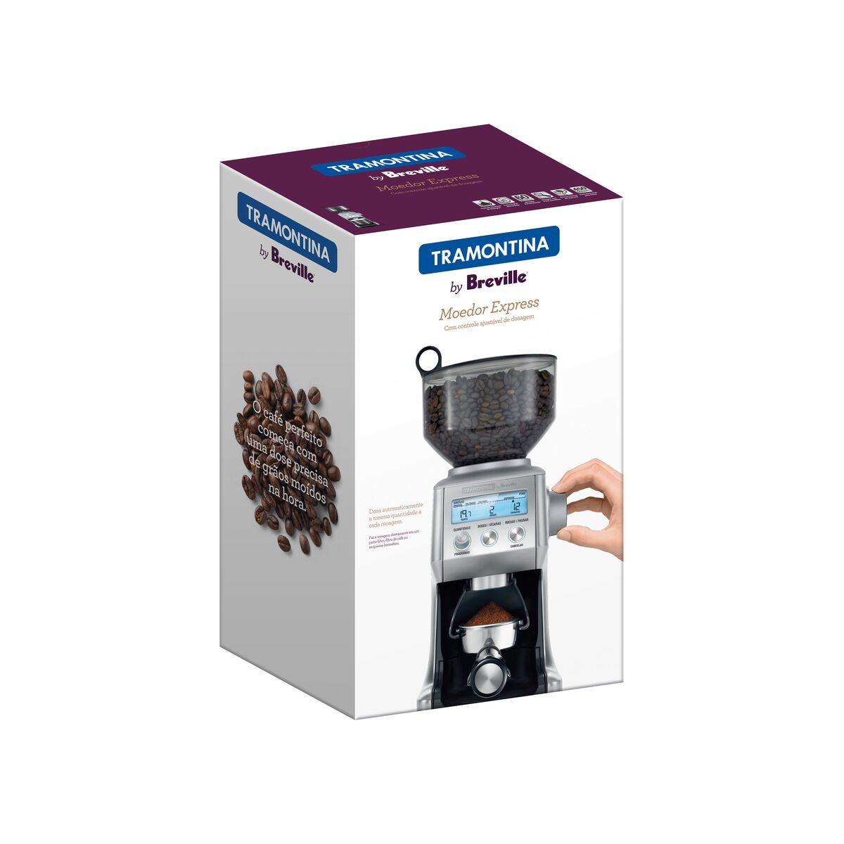 Moedor de Café Tramontina by Breville Express em Aço Inox 60 Níveis de Moagem 220 V