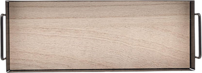 Bandeja de Metal com Fundo MDF e Alça Preto Fosco Lyor 30,5 x 11,5x 6cm