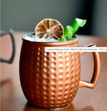 Caneca Moscow Mule Cerâmica Cobre Envelhecido Ceraflame 350ml