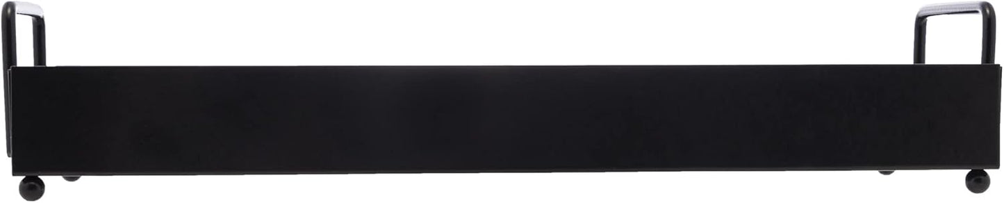 Bandeja de Metal com Fundo MDF e Alça Preto Fosco Lyor 30,5 x 11,5x 6cm