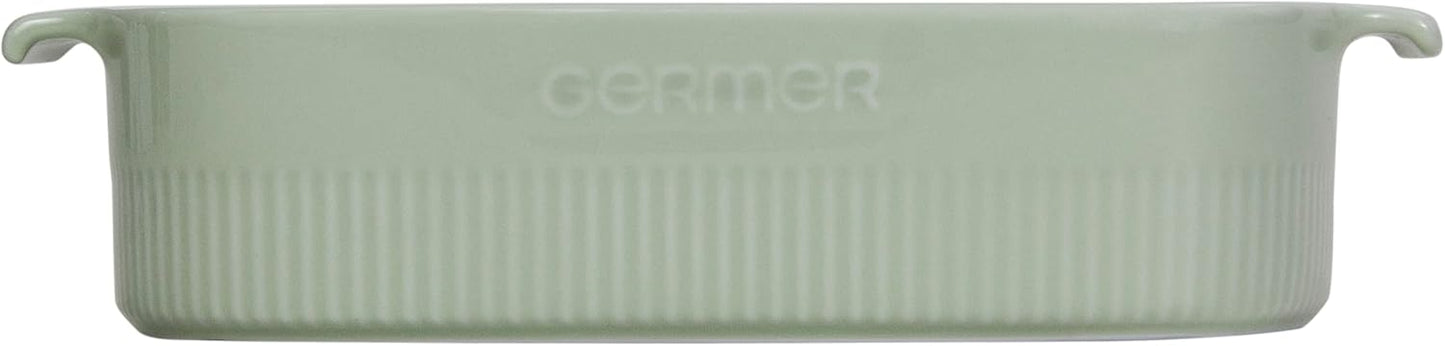 Travessa Retangular Porcelana Germer Verde Menta 37x26