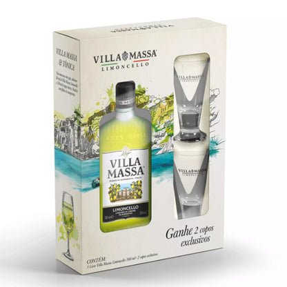 Licor Italiano Villa Massa Limoncello com 2 Copos 700ml