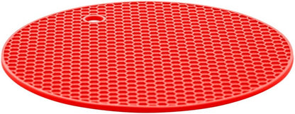 Descanso para Panela Redondo de Silicone Vermelho Lyor 18cm