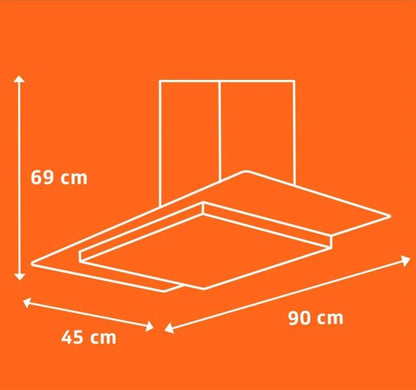 Coifa Vidro Plano Parede Brastemp 90 cm BAP90AR