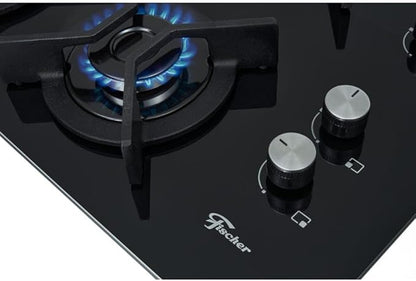 Cooktop Fischer 4Q TC Infinity Gás Mesa Vidro Preto Bivolt