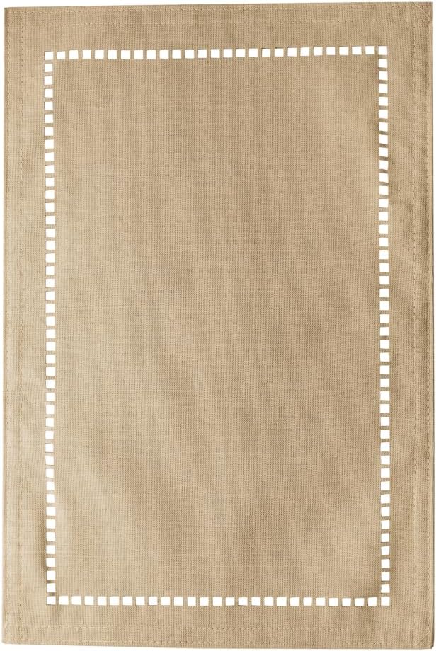 Lugar Americano de Poliéster e Linho Levis Bege Lyor 45x30cm