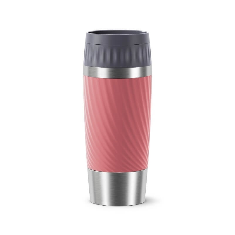 Copo Térmico Com Tampa Tefal Easy Twist Rosa 360ml