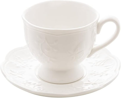 Xícara para Chá com Pires de Porcelana New Bone Butterfly Flower Lyor  200ml