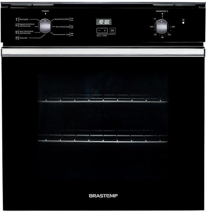 Forno de Embutir Elétrico Brastemp 84 Litros Preto com Convecção e Timer Touch - BOC84AE