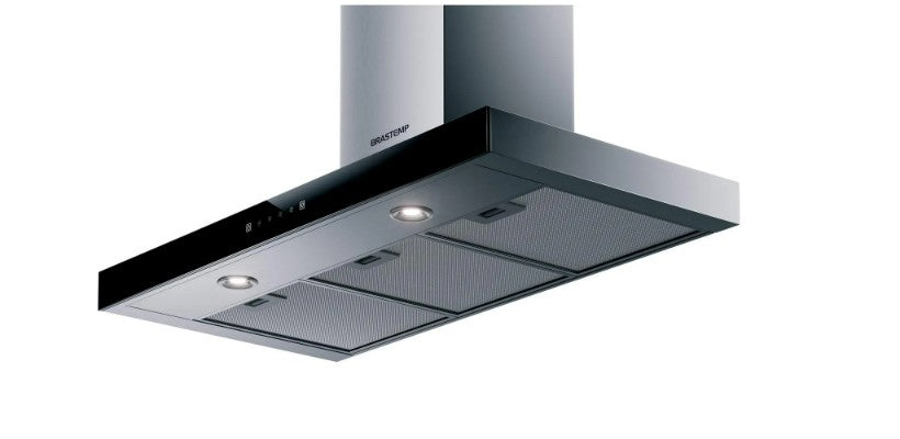 Coifa de Parede Brastemp Inox Tbox Painel Touch on Glass 90CM BAE90AR