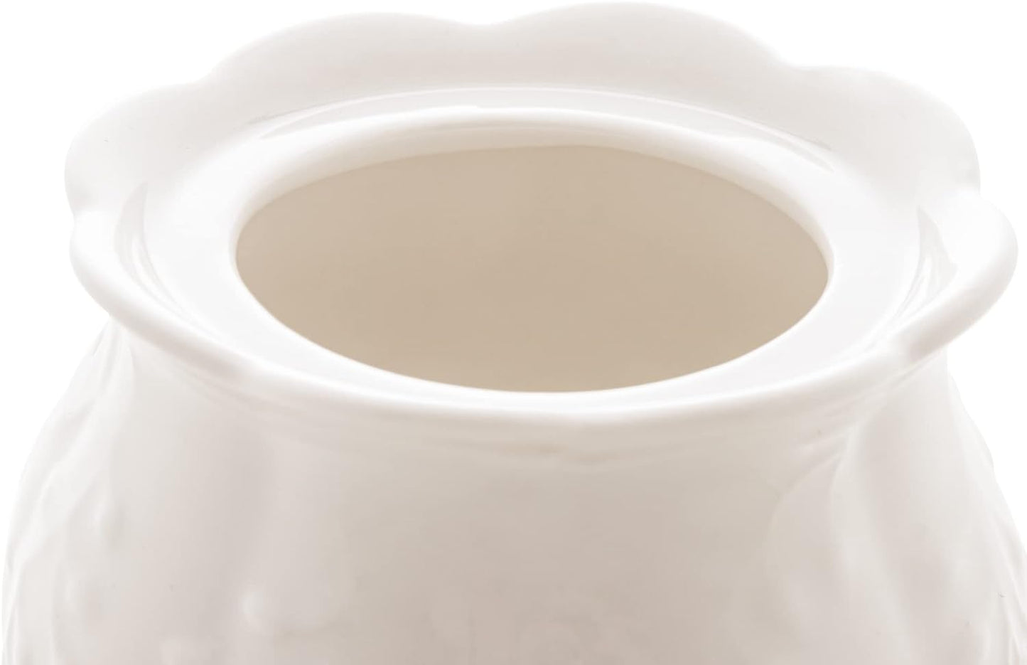 Açucareiro Lyor Porcelana Butterfly Flower 13,5cm Branco