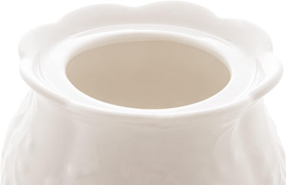 Açucareiro Lyor Porcelana Butterfly Flower 13,5cm Branco