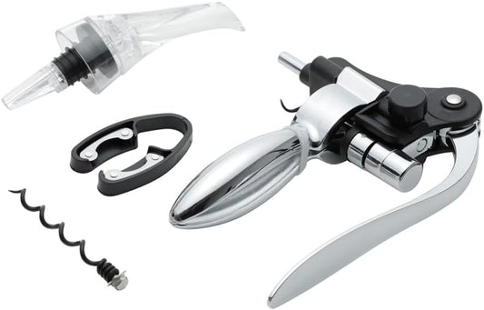 Conjunto 4 Peças de Aço Inox para Vinho com Caixa  Wolff