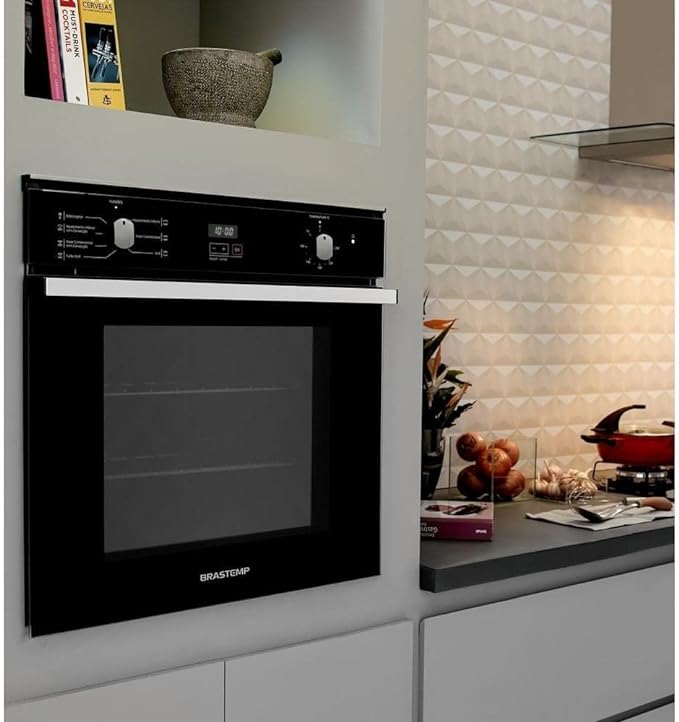 Forno de Embutir Elétrico Brastemp 84 Litros Preto com Convecção e Timer Touch - BOC84AE
