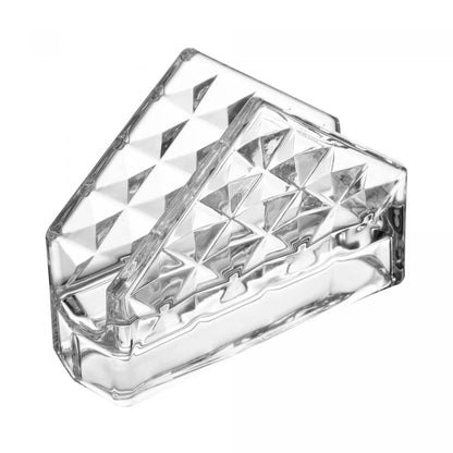 Porta Guardanapos de Cristal Diamond Lyor 12,5cm x 4cm x 9,5cm