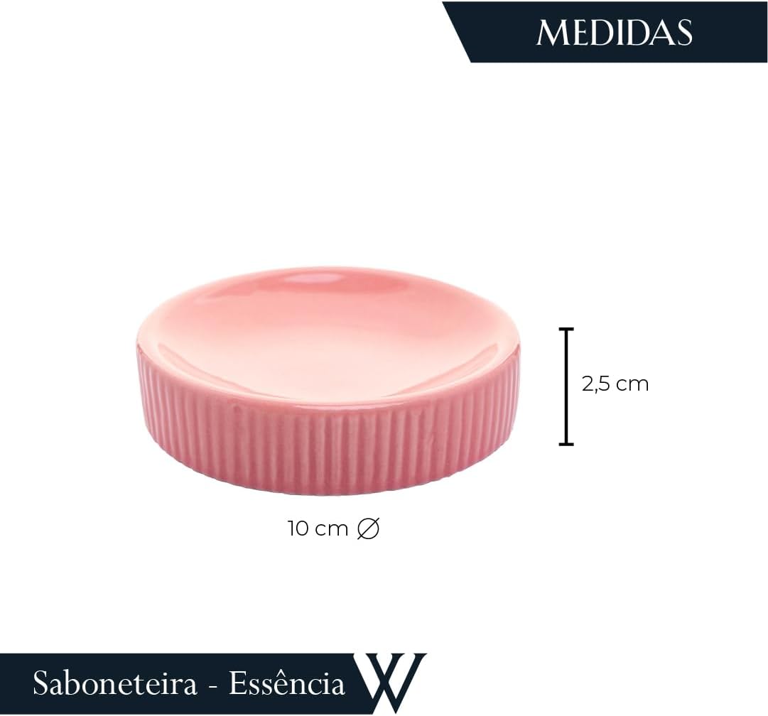 Conjunto 2 Peças para Banheiro de Cerâmica Essência Rosa Wolff