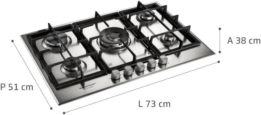 Cooktop 5 Bocas Brastemp Gourmand Inox Com Duplachama E Trempe Com Ferro Fundido Bdk75dr
