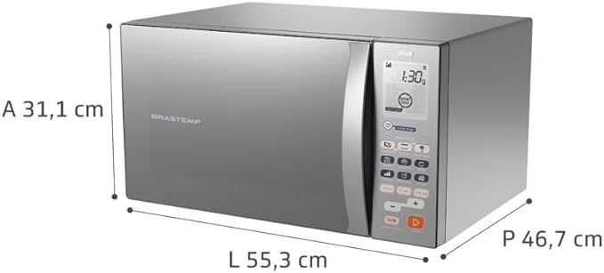 Forno Micro-ondas Brastemp 38 Litros Inox Espelhado com Grill