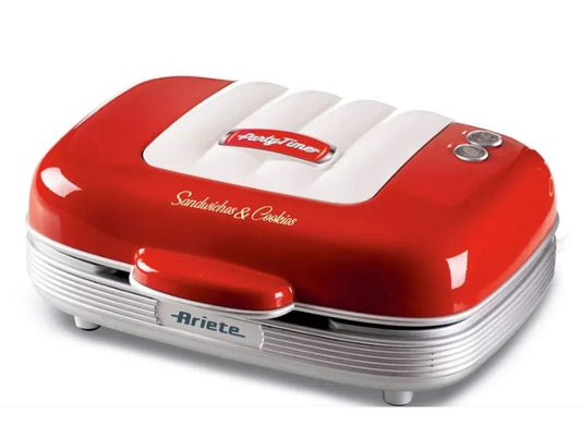 Sanduicheira Party Time 3 em 1 Italiana Vermelha Ariete 700W