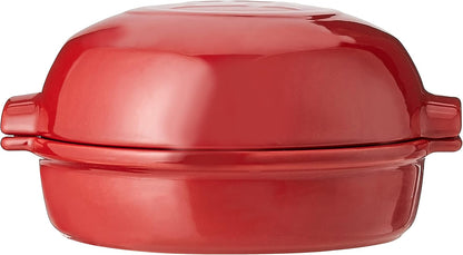 Forma Redonda com Tampa para Gratinar 19,5x17,5 cm Vermelha Emile Henry