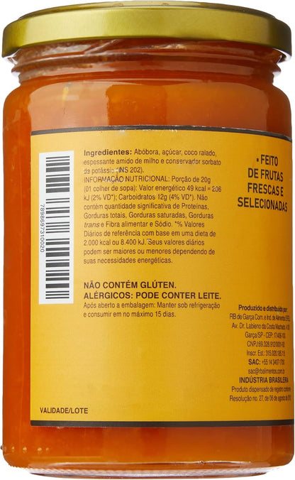 Doce de Abóbora Cremosa com Coco Tesouro Real  400g